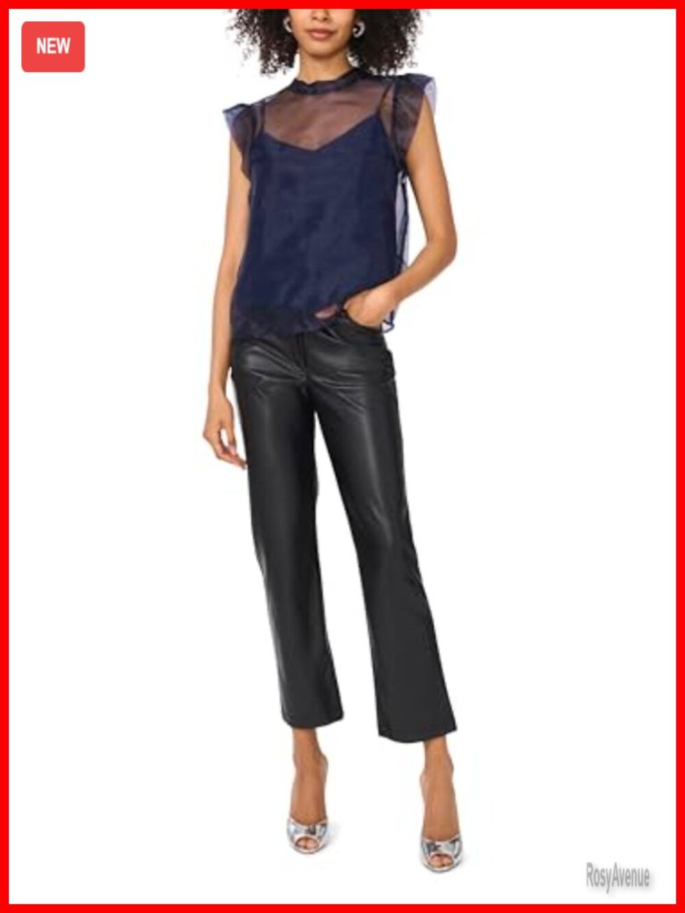 High Neck Ruffle Sleeve Tank Top - Picture 2 of 2